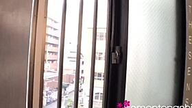 Mayumi flashes her wet hairy pussy everywhere!