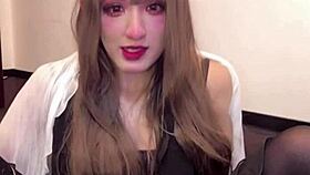Big Tits Japanese Ladyboy Masturbates Wild During Live Stream!
