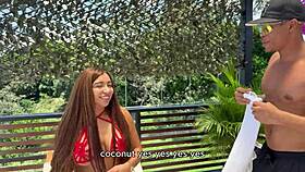 Hey pool tech, mexican milf ready for your black cock interracial poolside pounding?