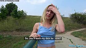 Public Agent Fucks Horny Blonde's Tight Body in Forest