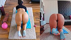 Curvy Milf's Passionate Naked Yoga Ass Workout Uncensored