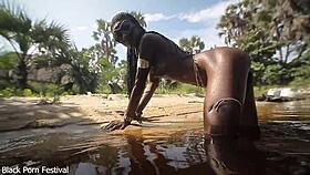 lucky foreigner pounds african queen's perfect body riverside