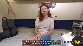 Russian teen asks: rough fuck my juicy pussy on this train stranger?