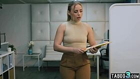 boss dominates assistant anna claire clouds with strapon pussy pounding