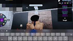 Femboy gets fucked hard by rich cock in Roblox game