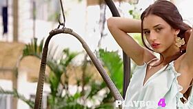 petite milf gloria sol with big natural tits strips outdoors posing passionately