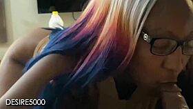 Curvy Ebony Wife Deepthroat Blowjob Intense Eye Contact