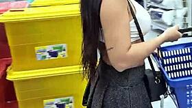 kalena mitrak you won't believe what i did flashing micro skirt in supermarket so naughty