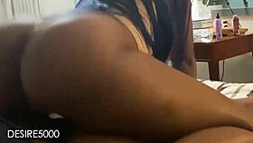 Curvy Ebony Wife Deepthroat Blowjob Intense Eye Contact