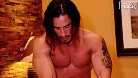 Mexican Fabio pounds tattooed big booty Latina's ass with monster cock in homemade action