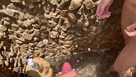 oh man i spied two girls bathing then they caught me masturbating and invited me to join