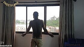 damn this sexy ebony latina in lingerie charges phone but i dive into her shaved pussy outdoors squirting on big black cock