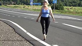 big ass stretching leather leggings tight