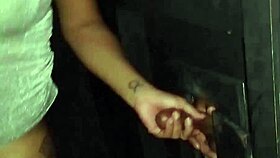 brazilian bbw slut films gloryhole putaria while cuckold watches her fat curves