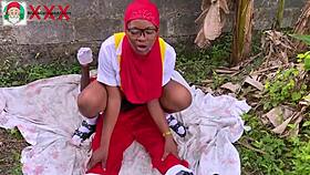 African Santa's Bush Tease with Horny Friend's Wet Curves