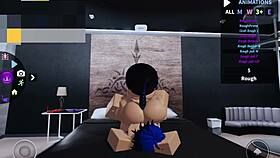 Femboy gets fucked hard by rich cock in Roblox game