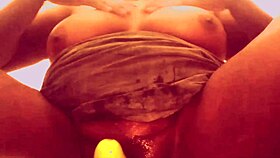 Village girl boldly rams huge vegetable deep in wet pussy