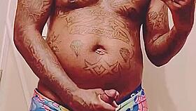 Black stud with fat cock unloads jizz before sugar mama hookup