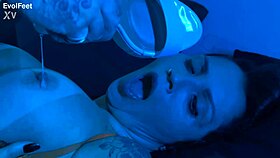 Blonde Milf Pro Delivers Intense Footjob Gagging Deepthroat Suck!