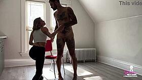 Petite Blonde Gets Passionate Chair Fuck After Date