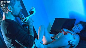 Blonde Milf Pro Delivers Intense Footjob Gagging Deepthroat Suck!