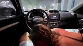 brazilian swingers couple stops on street for car sex