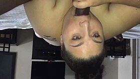 a hungry white amateur bitch slurps massive black cock homemade interracial style