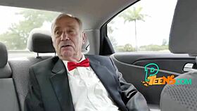 horny old guy pounds teen pussy with his thick cock