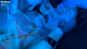 Blonde Milf Pro Delivers Intense Footjob Gagging Deepthroat Suck!