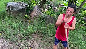 i'm busty mature fucking old gardener hard homemade garden creampie moaning