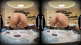 WOW! Blonde Babe LIKA LUNA FINGERS PUSSY Wildly In VR Reality!