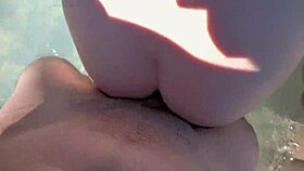 big cock slams tight pussy during steamy pool sex then facial blast