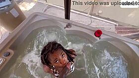 atl anal queen takes roommate's bbc deep in her horny tub ass
