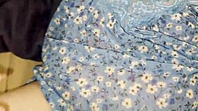 samantha bbw spreads in blue lingerie hairy pussy creampie huge natural tits