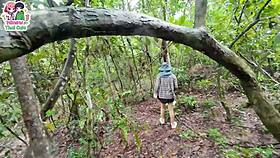 i'm horny thai girl flashing pussy in forest for strangers