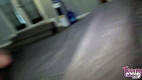 Seth Brogan bends over big ass Celestina Blooms for creampie threesome on bed