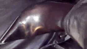 squeaky leather stiletto heels gleam in the light