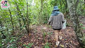 i'm horny thai girl flashing pussy in forest for strangers
