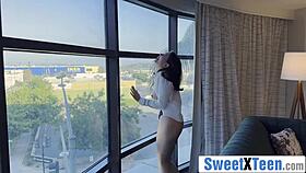 older lover rips uniform off schoolgirl for rough pussy pounding