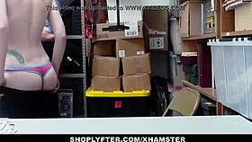 shoplyfter officer pounds ginger shoplifter teen backroom