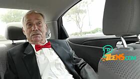 horny old guy pounds teen pussy with his thick cock