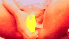 Village girl boldly rams huge vegetable deep in wet pussy