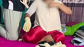 delivery guy rams big cock deep in tight pussy doggystyle then cums hard