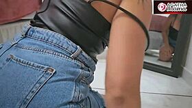 hot maid caught panty-less sits on cock during cleaning frenzy