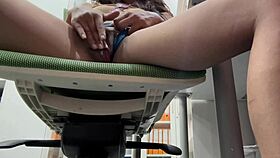 caught her masturbating in office now deep ass licking mamada action