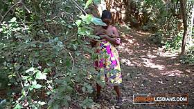 Ebony roommates explode in wild lesbian threesome fuckfest!