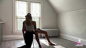 Petite Blonde Gets Passionate Chair Fuck After Date