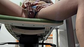 caught her masturbating in office now deep ass licking mamada action