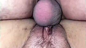 POV close-up as I fill her tight pussy with hot creampie cum