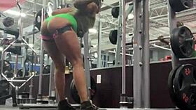 Bobbi Jo flashes cute ebony ass in cheeky public shorts